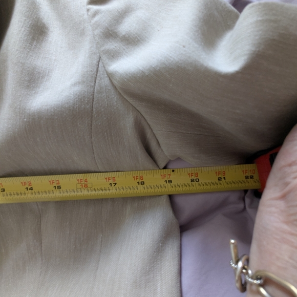 Ann Taylor Linen Blend Suit Set Beige Blazer Jacket Pants Workwear Career - Picture 9 of 9